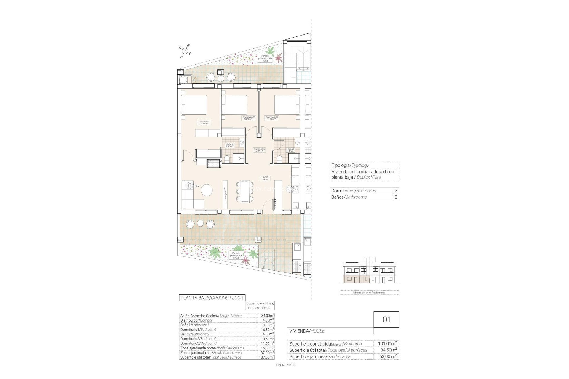 Nieuwbouw Woningen - Appartement begane grond - Hondón de las Nieves - La Canalosa