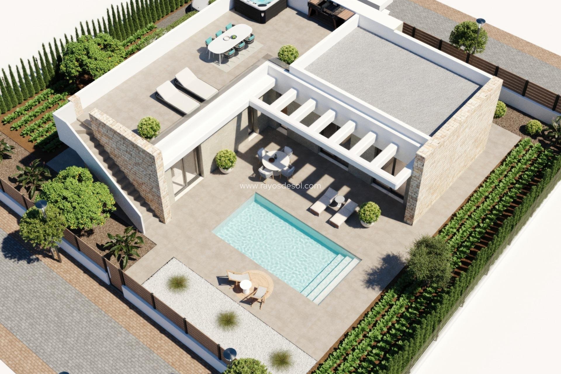 Obra nueva - Villa - Fuente Álamo - Hacienda del Alamo